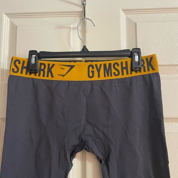 Gymshark Seamless Leggings Medium Charcoal Grey Citrus Yellow - Picture 3 of 9
